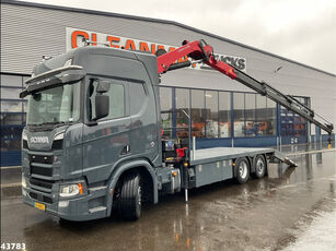 autovežis sunkvežimis Scania R 650 Euro 6 V8 Retarder HMF 26 Tonmeter laadkraan Autotransport