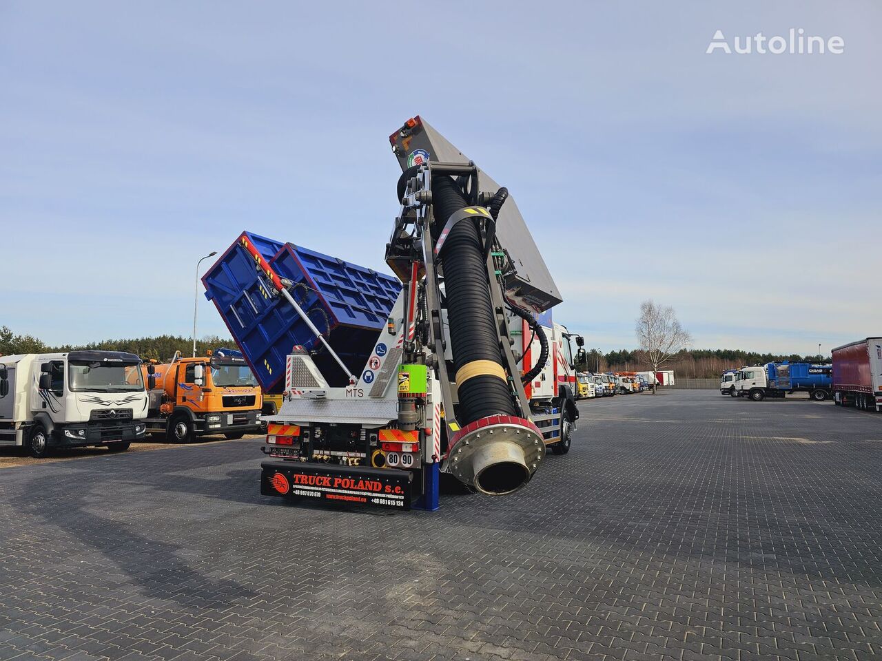 kombinuota kanalų valymo mašina Renault Saugbagger MTS DINO 3 vacuum cleaner excavator sucking loose sub