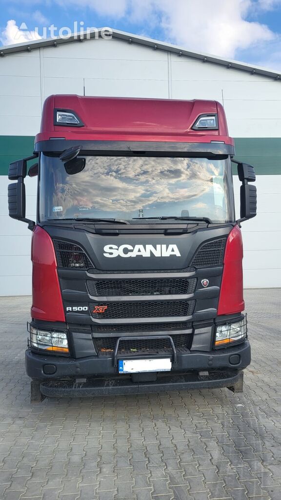 konteinervežis sunkvežimis Scania R500 + konteinerių važiuoklė priekaba
