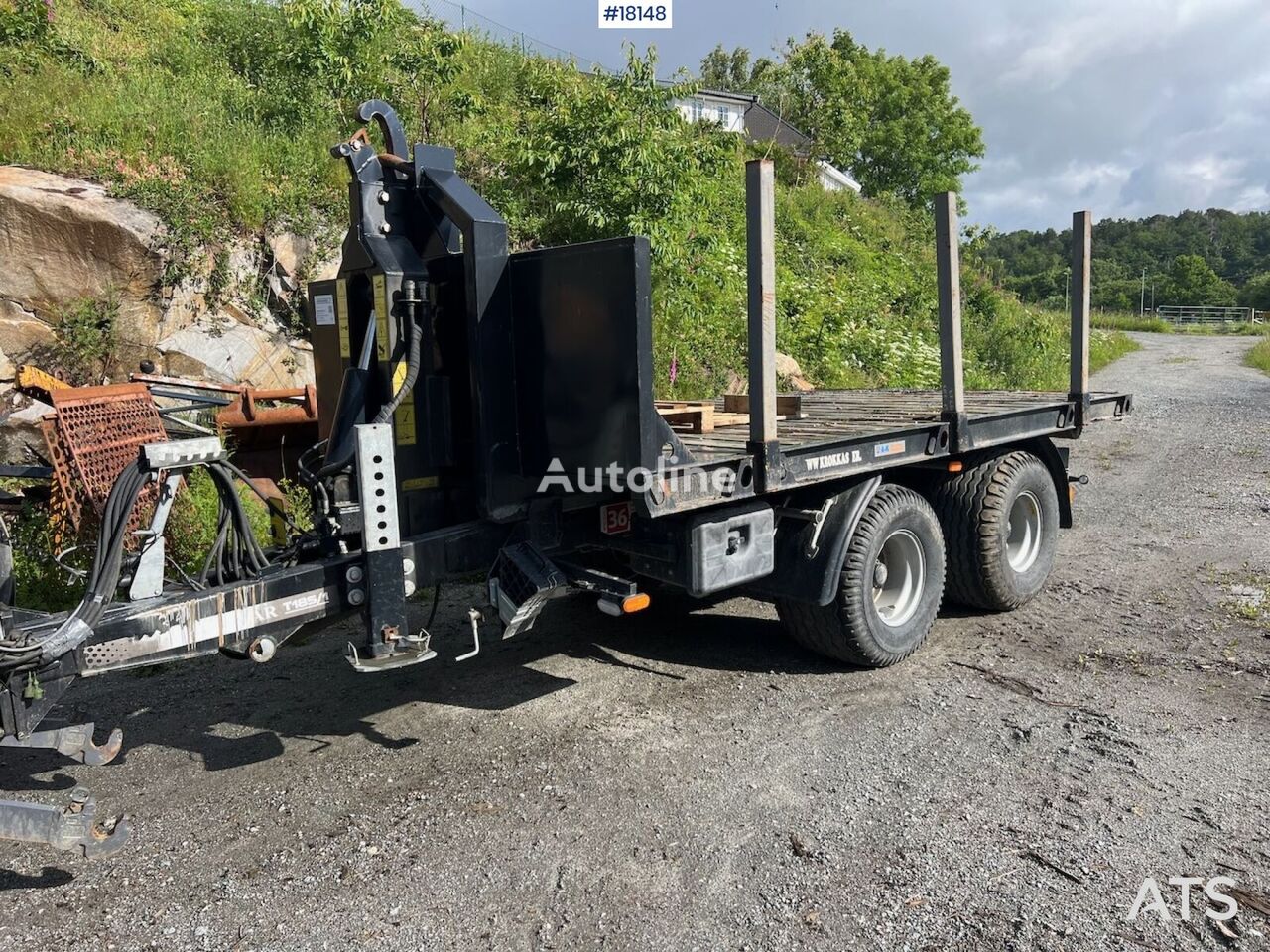 miškovežio priekaba Pronar T185 2 axle hook trailer w/ Machine bed and tipper box