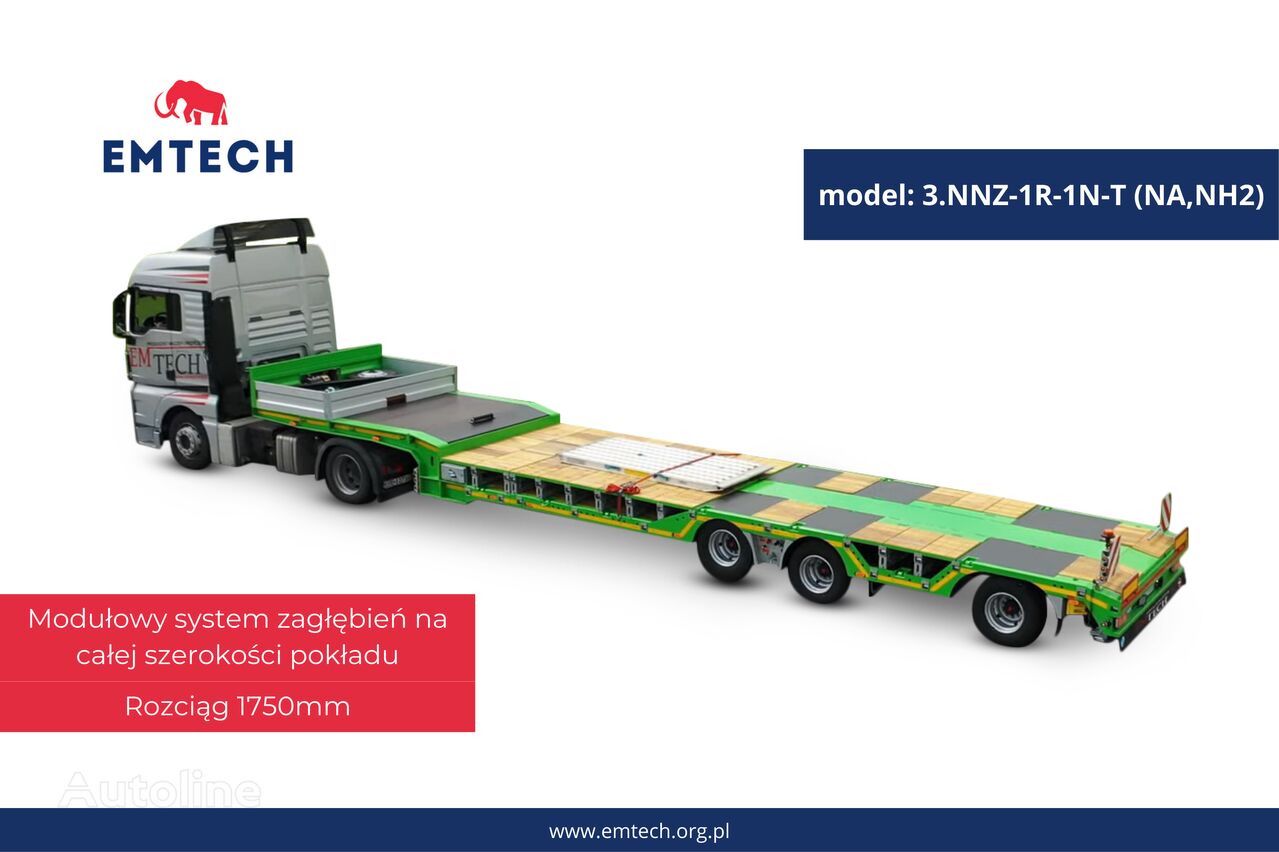 naujas žemo profilio platforma puspriekabė Emtech SERIA NNZ-R, MODEL: 3.NNZ-1R-1N-T (NA)